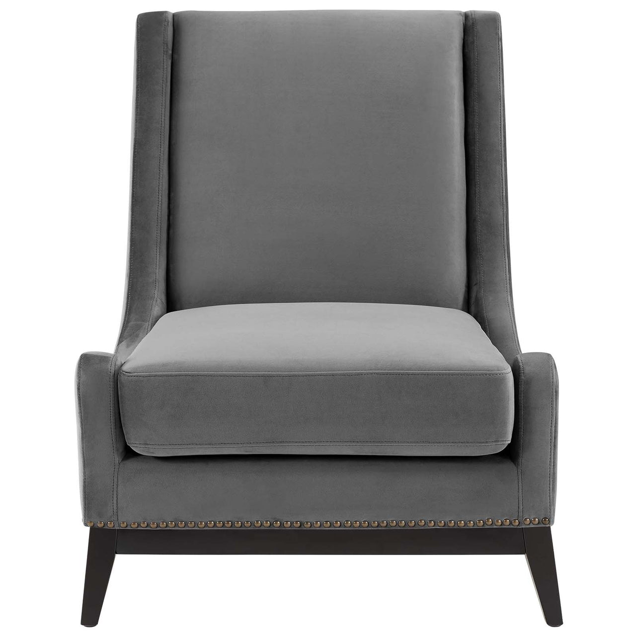 Assertion Upholstered Velvet Accent Chair, Gray