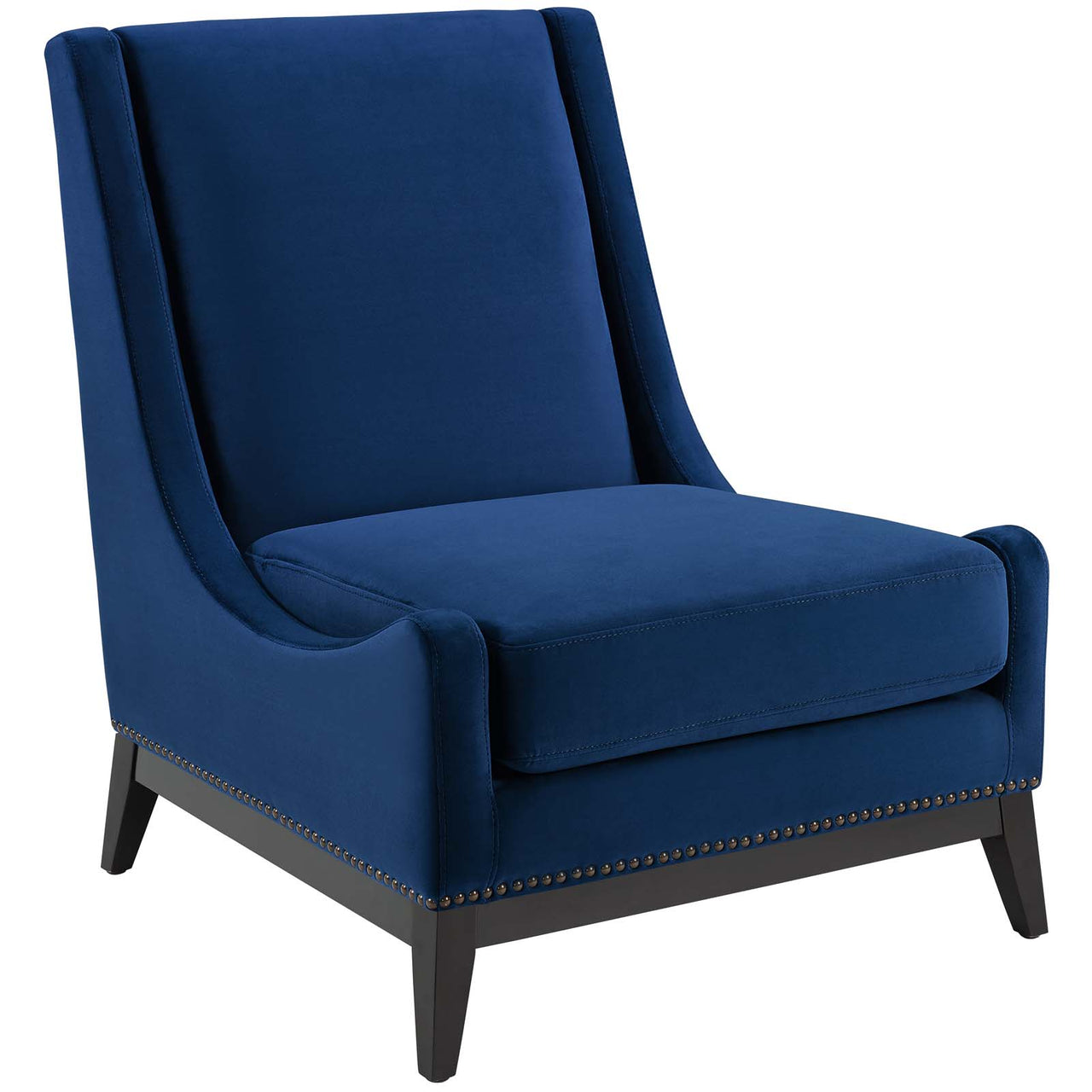 Assertion Upholstered Velvet Accent Chair, Navy