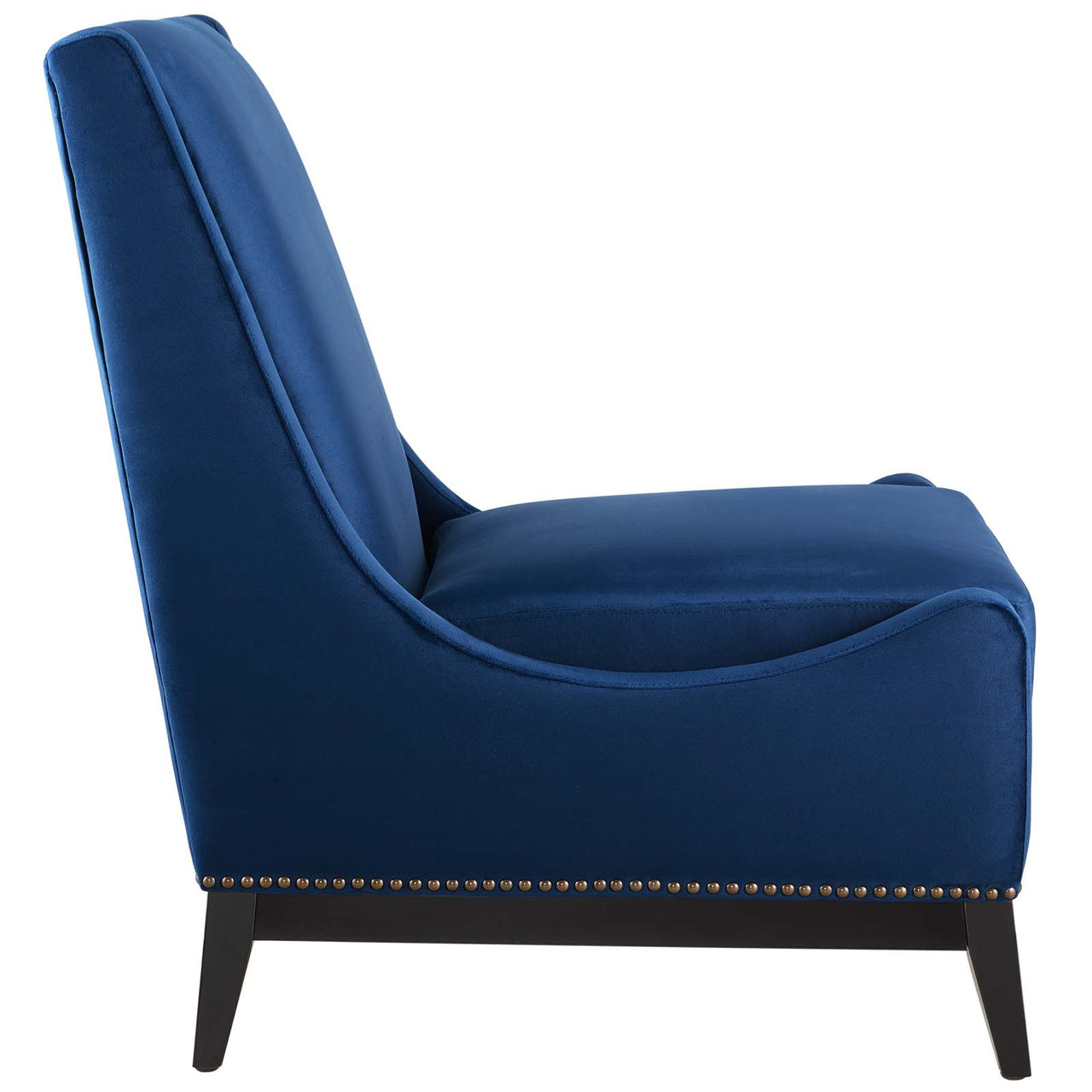 Assertion Upholstered Velvet Accent Chair, Navy