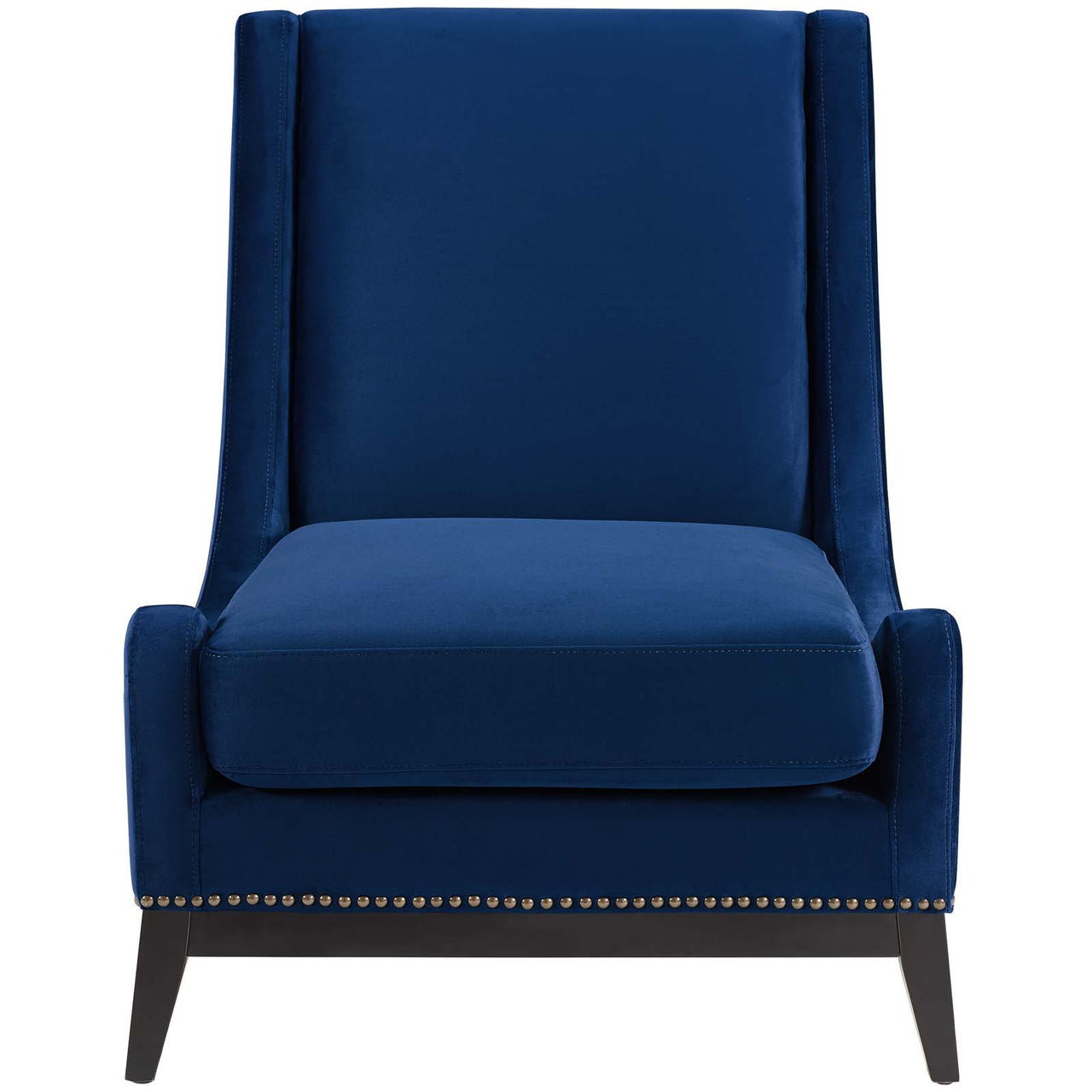 Assertion Upholstered Velvet Accent Chair, Navy