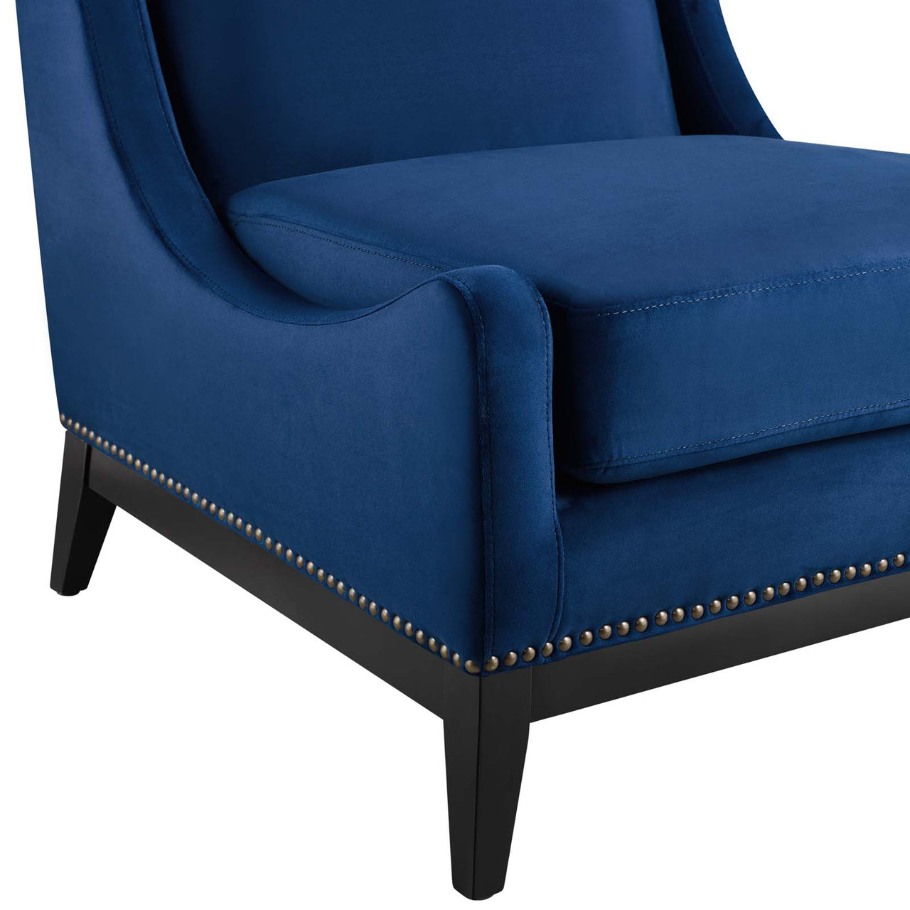 Assertion Upholstered Velvet Accent Chair, Navy
