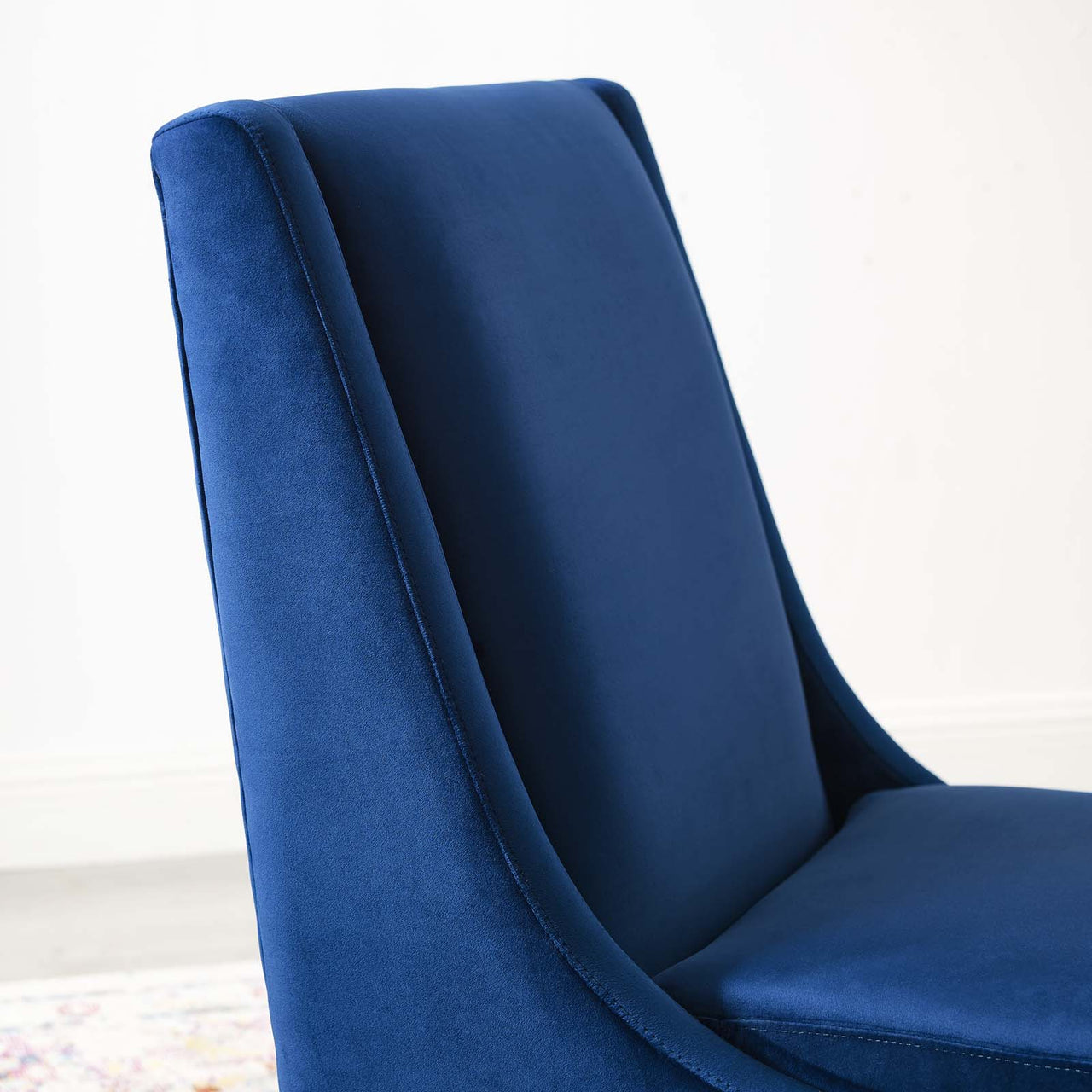 Assertion Upholstered Velvet Accent Chair, Navy