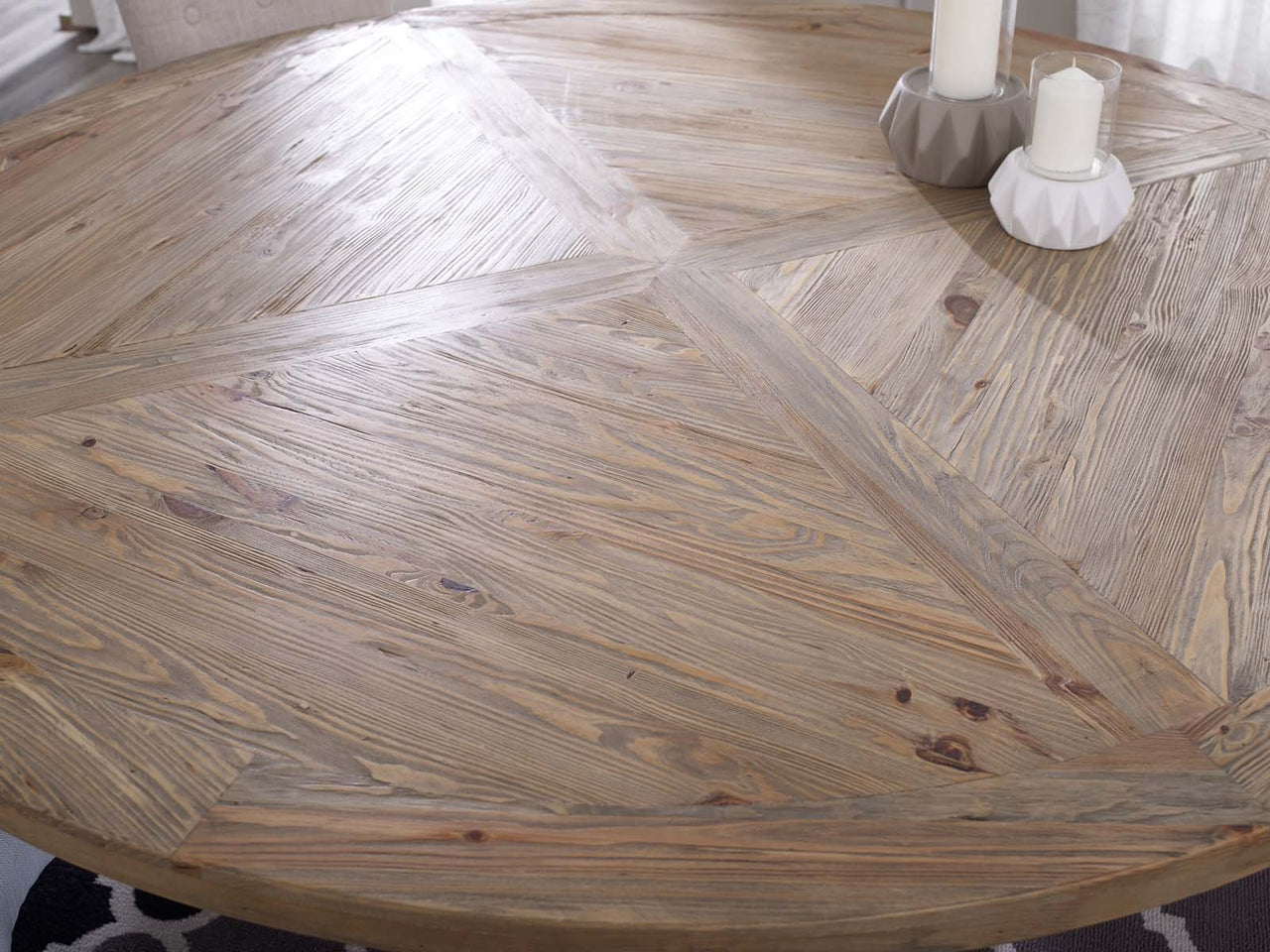 Allison Round Dining Table, Large, Brown