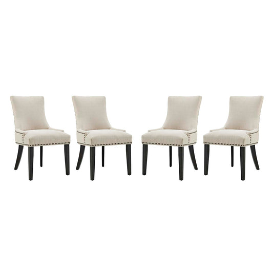 Marvelle Upholstered Dining Chair Set of 4, Beige