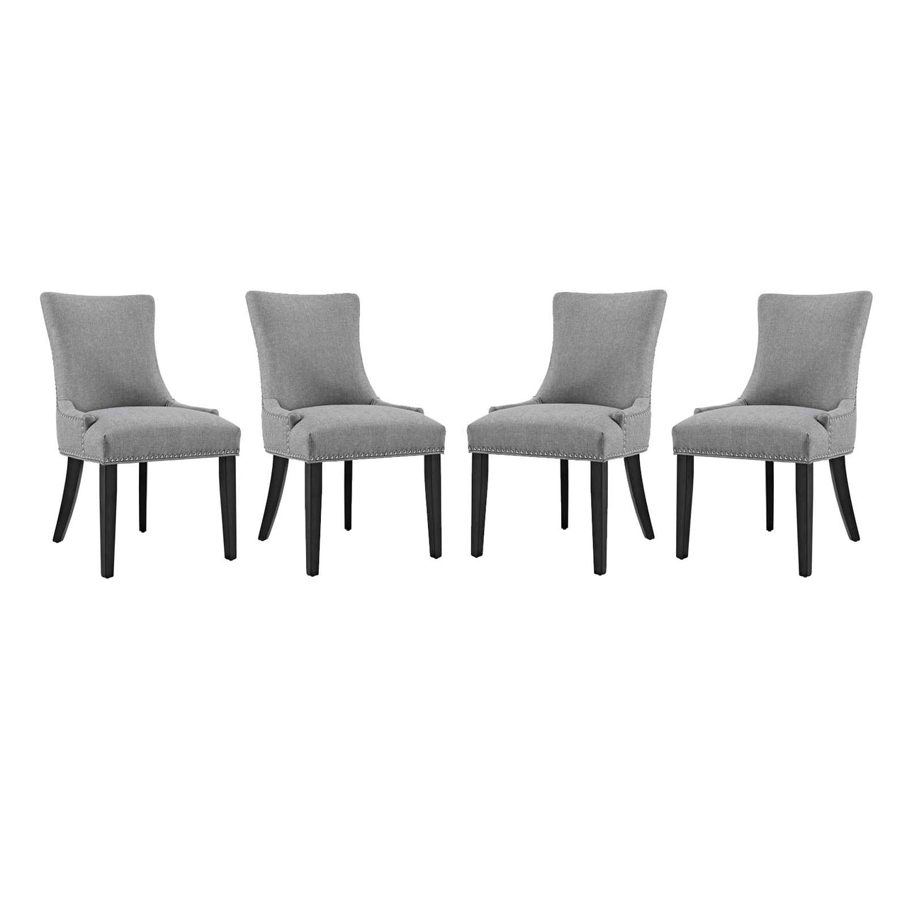 Marvelle Upholstered Dining Chair Set of 4, Light Gray