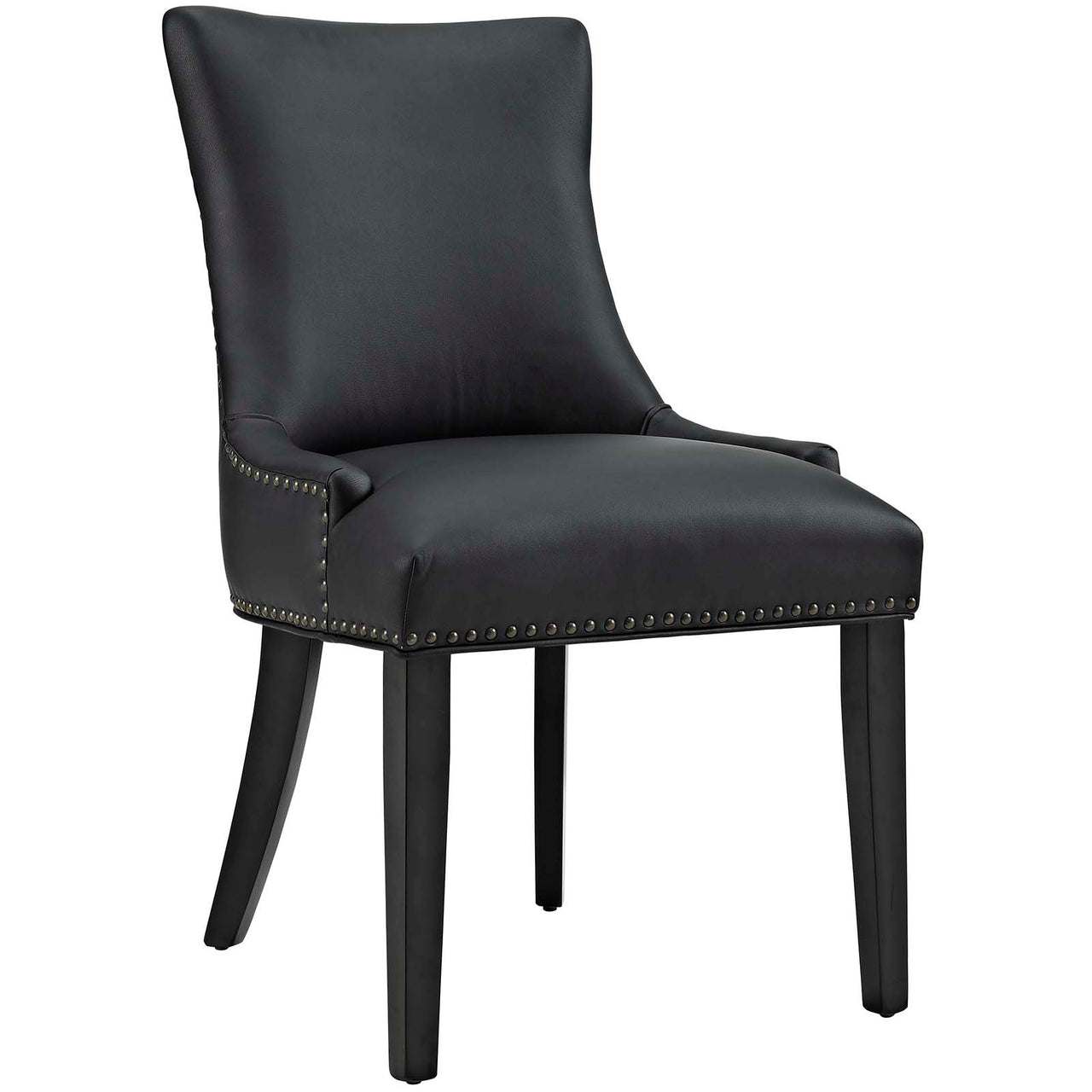Marvelle Faux Leather Dining Chair Set of 2, Black