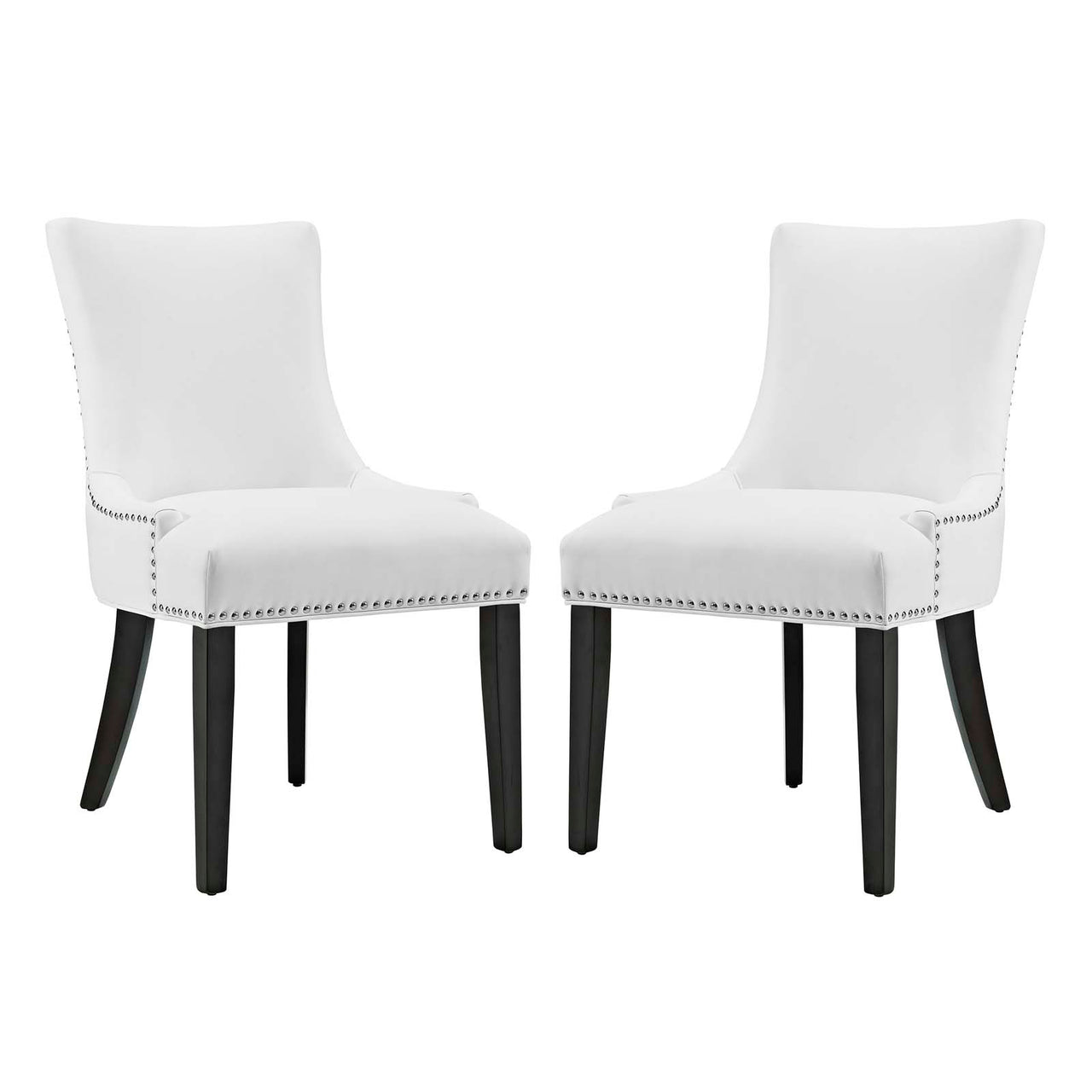 Marvelle Faux Leather Dining Chair Set of 2, White