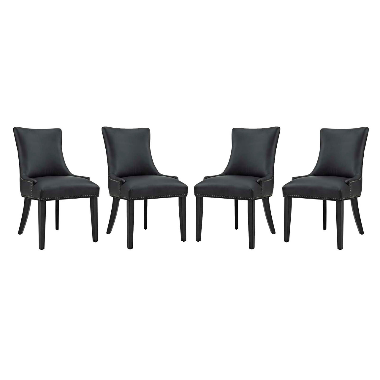 Marvelle Faux Leather Dining Chair Set of 4, Black