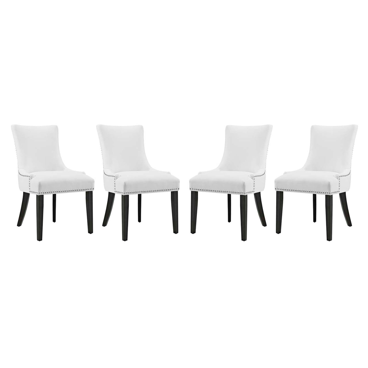 Marvelle Faux Leather Dining Chair Set of 4, White
