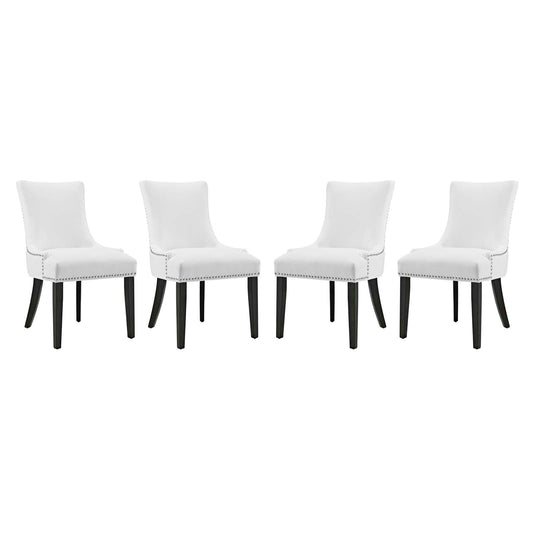 Marvelle Faux Leather Dining Chair Set of 4, White