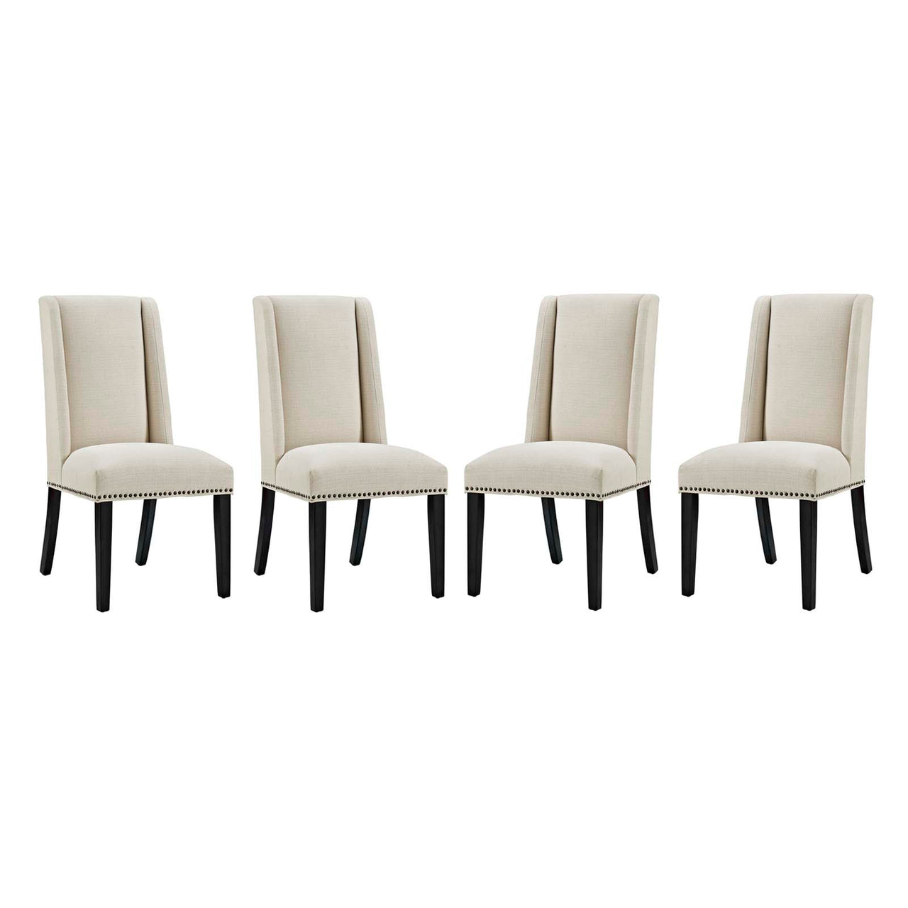 Bellare Fabric Dining Chair Set of 4, Beige