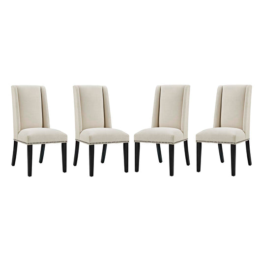 Bellare Fabric Dining Chair Set of 4, Beige