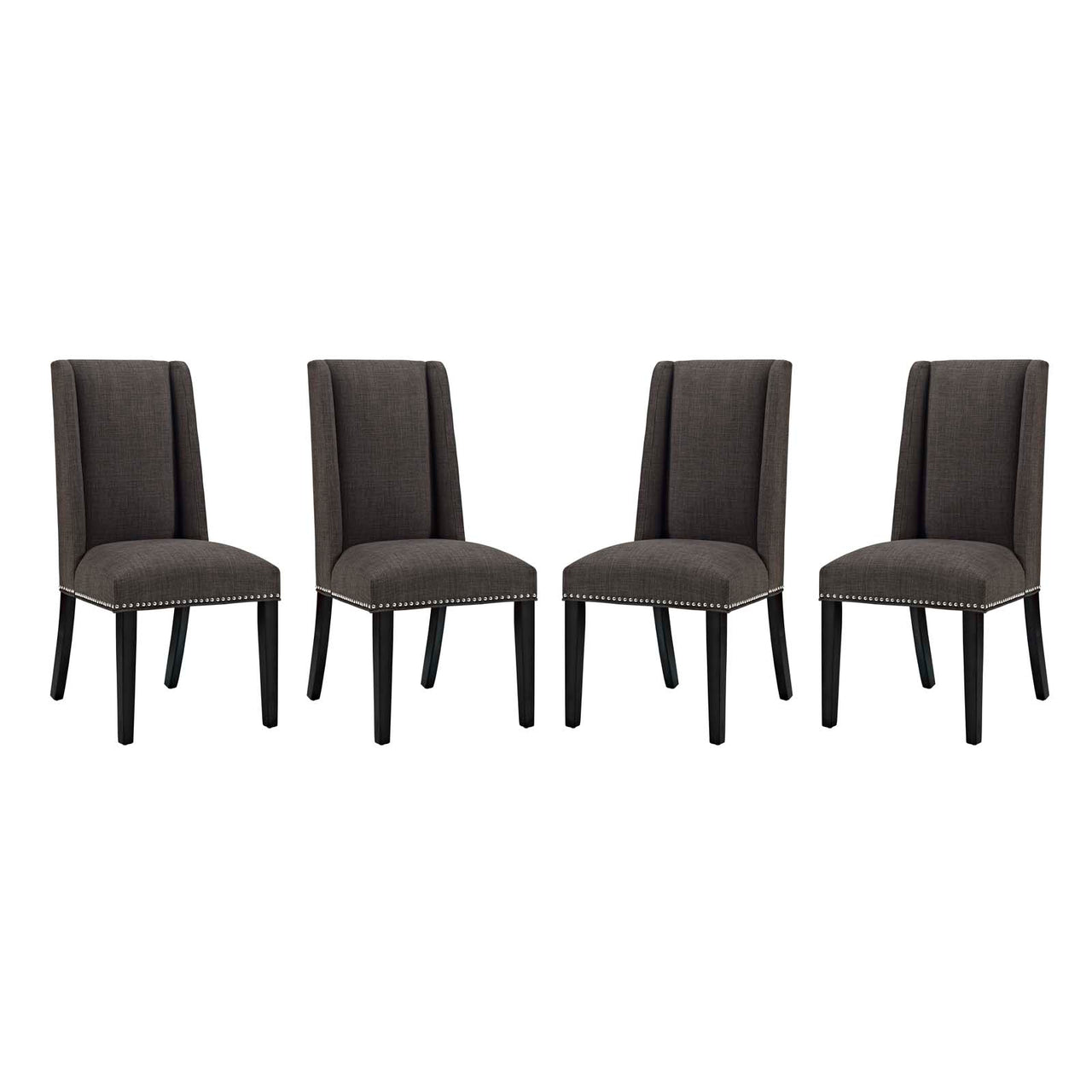 Bellare Fabric Dining Chair Set of 4, Brown