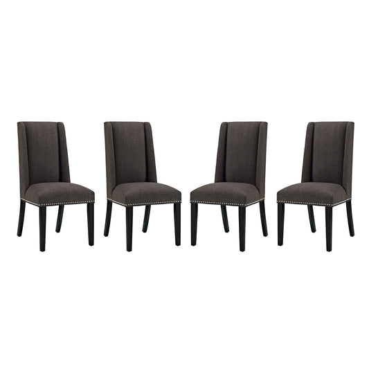 Bellare Fabric Dining Chair Set of 4, Brown
