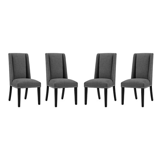 Bellare Fabric Dining Chair Set of 4, Gray
