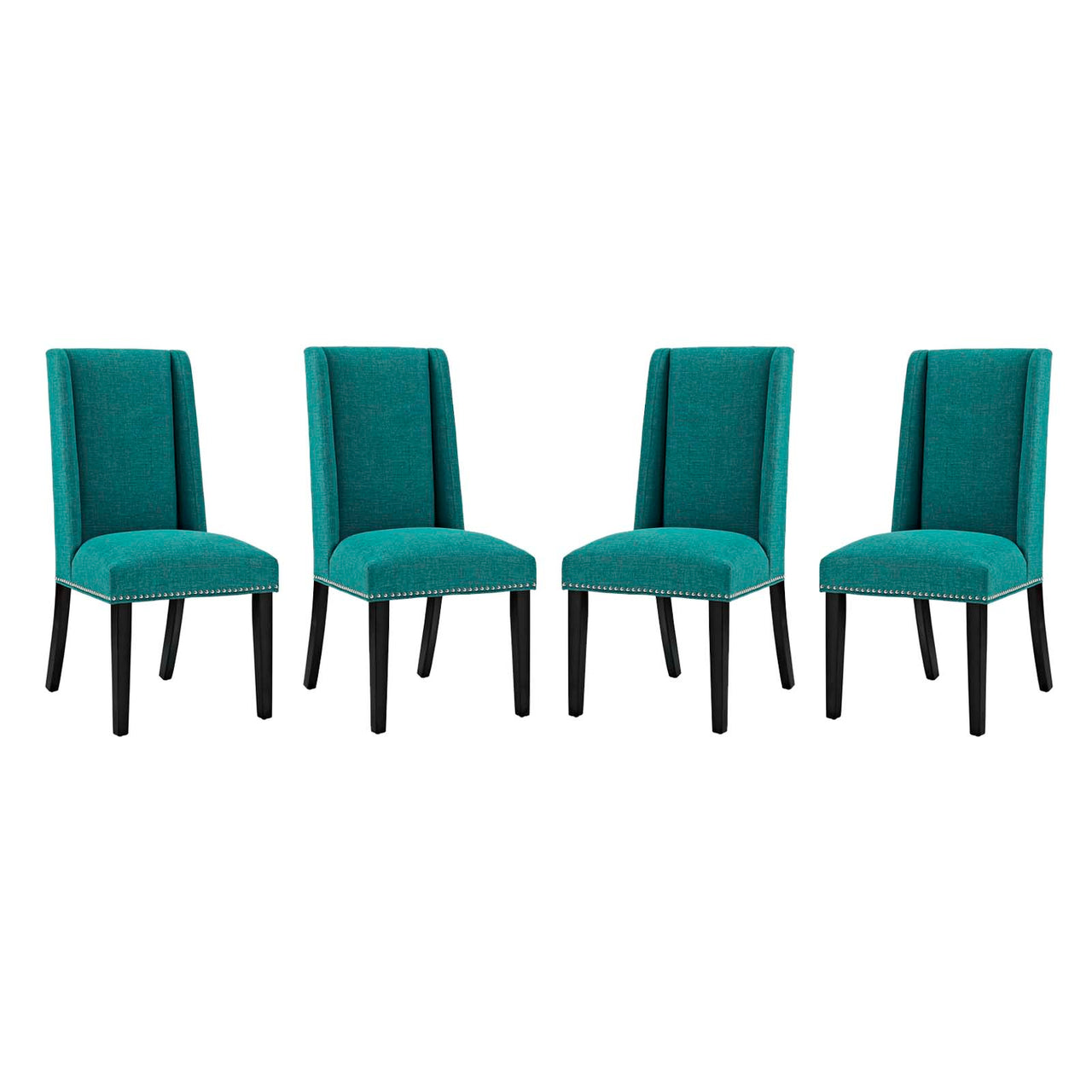 Bellare Fabric Dining Chair Set of 4, Teal
