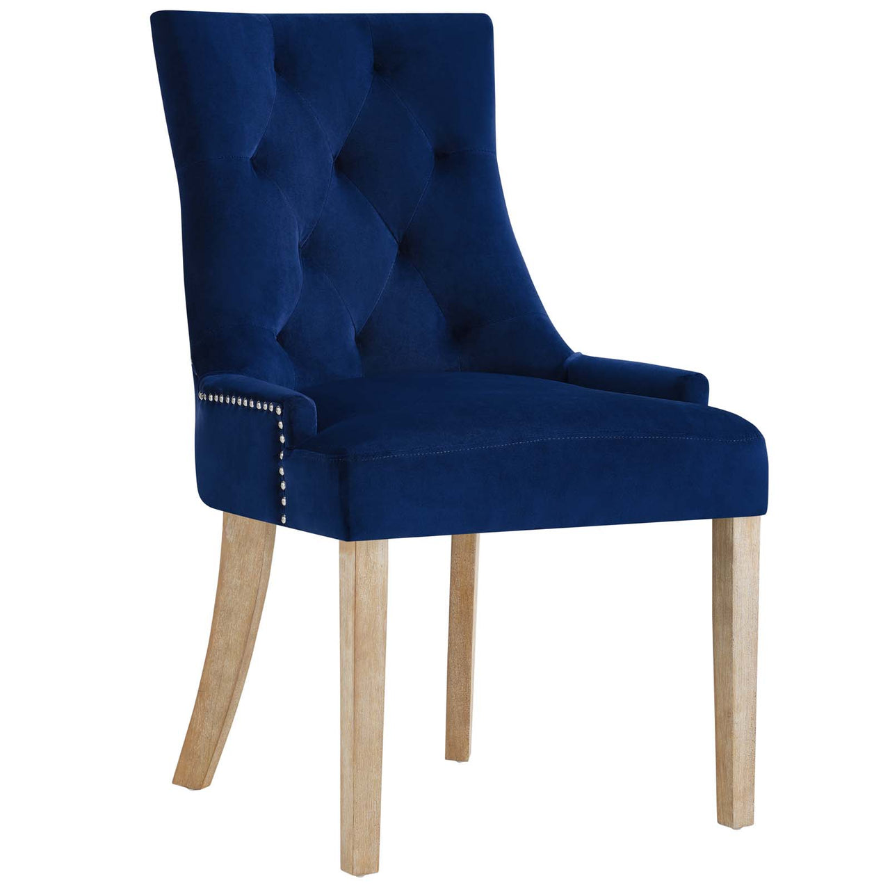 Queensridge Velvet Dining Chair Set of 2, Navy