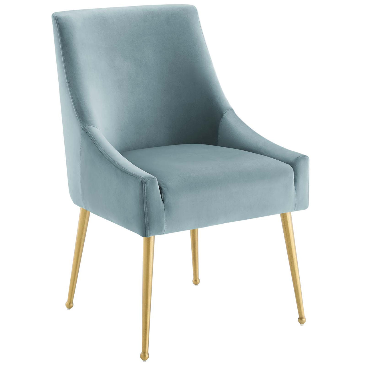 Virella Upholstered Velvet Dining Chair, Light Blue