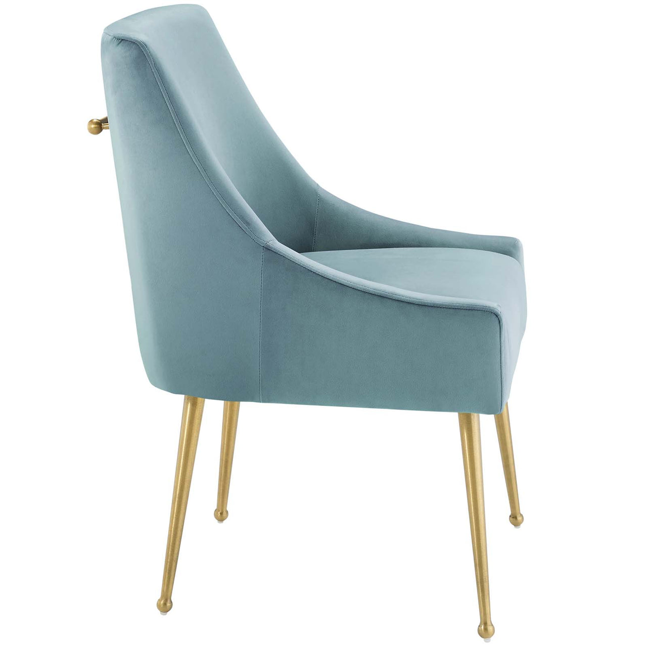 Virella Upholstered Velvet Dining Chair, Light Blue