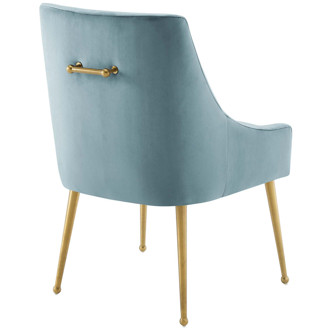 Virella Upholstered Velvet Dining Chair, Light Blue