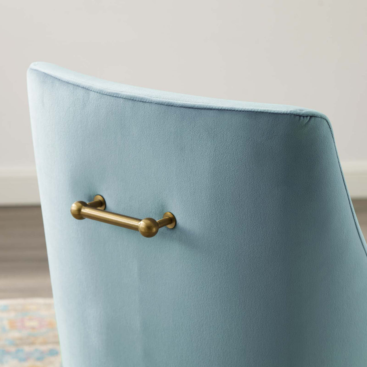 Virella Upholstered Velvet Dining Chair, Light Blue