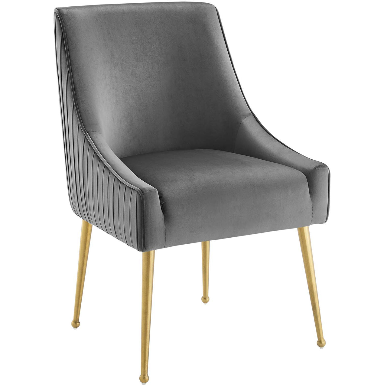 Virella Upholstered Velvet Dining Chair, Gray