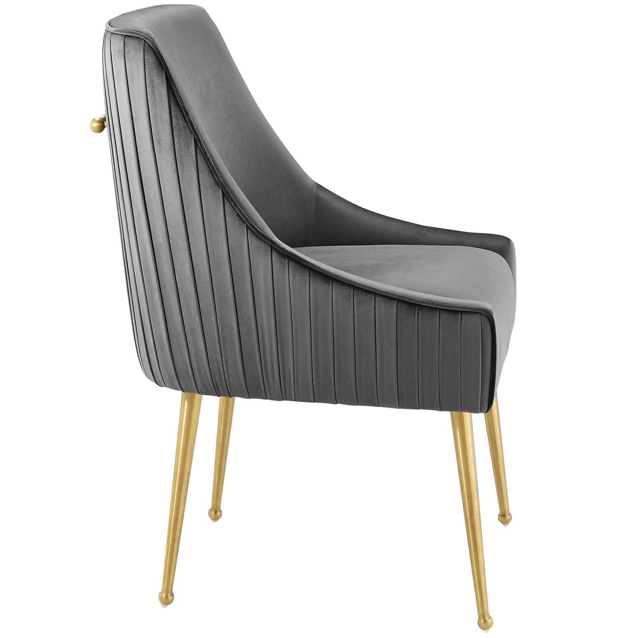 Virella Upholstered Velvet Dining Chair, Gray