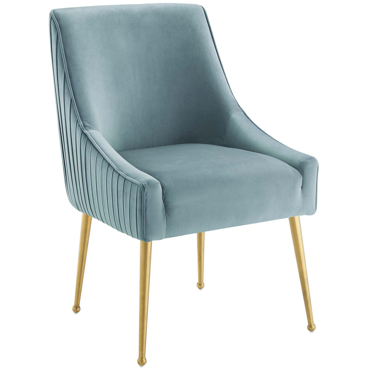 Virella Upholstered Velvet Dining Chair, Light Blue