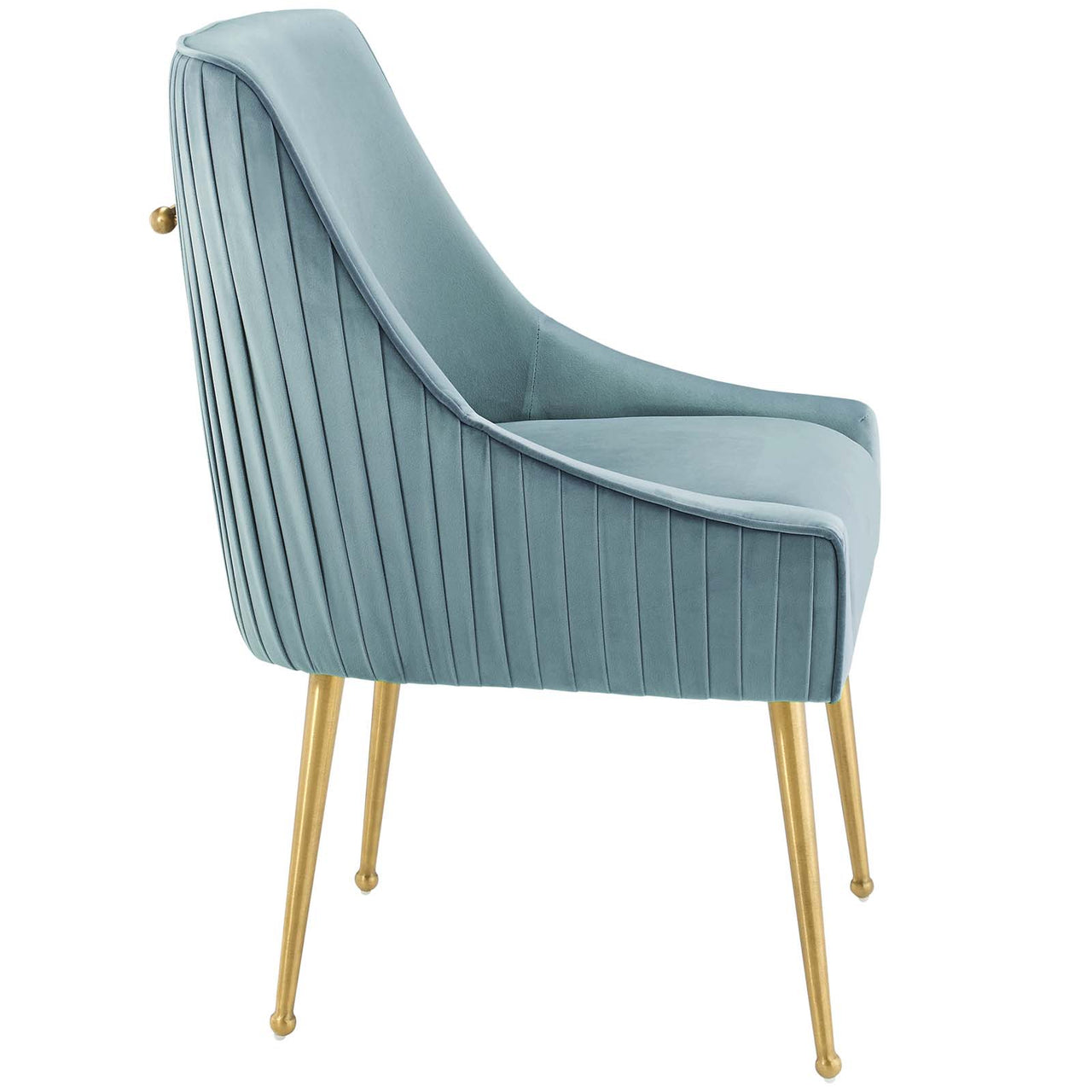 Virella Upholstered Velvet Dining Chair, Light Blue