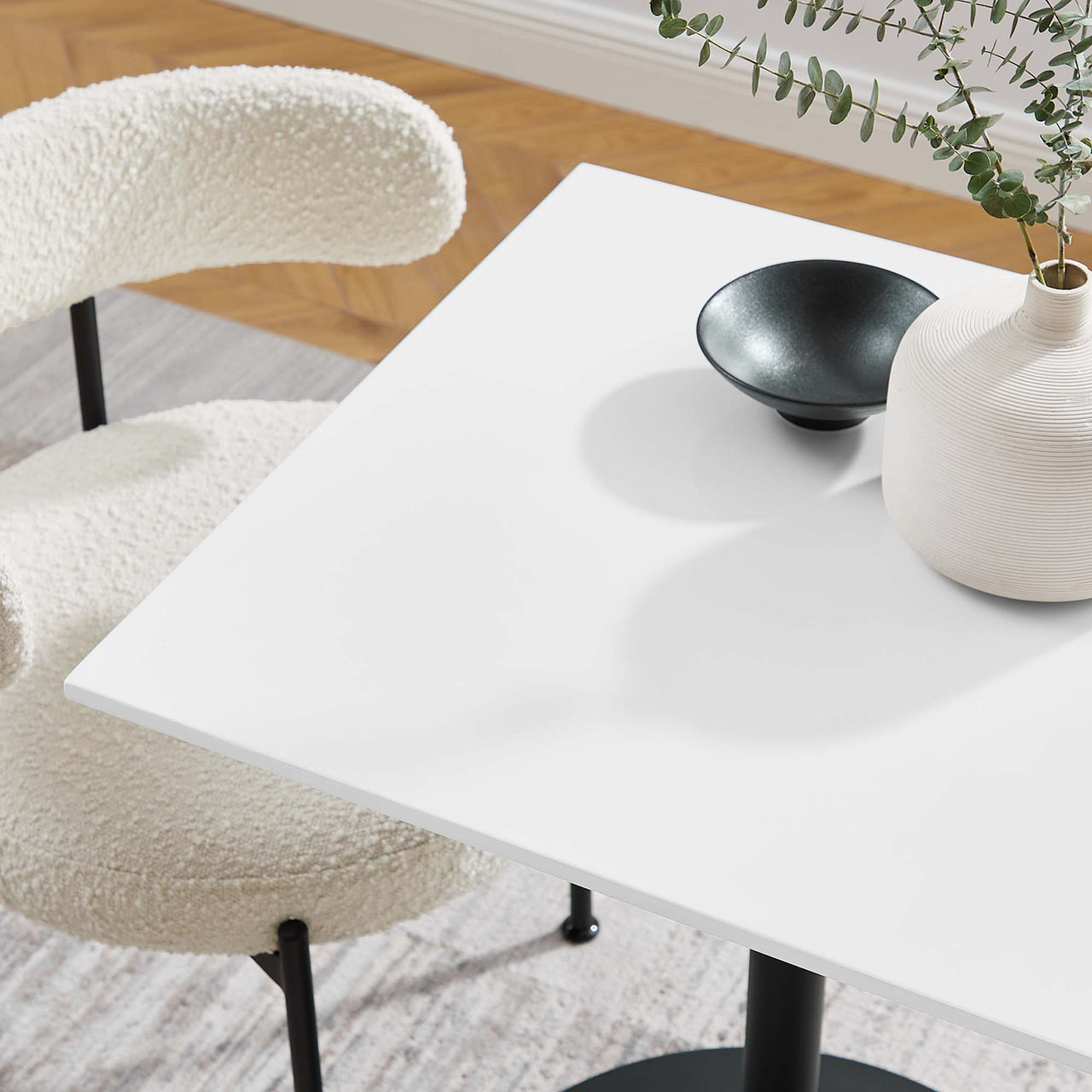 Ensemble Square Dining Table, Extra Small, Black & White