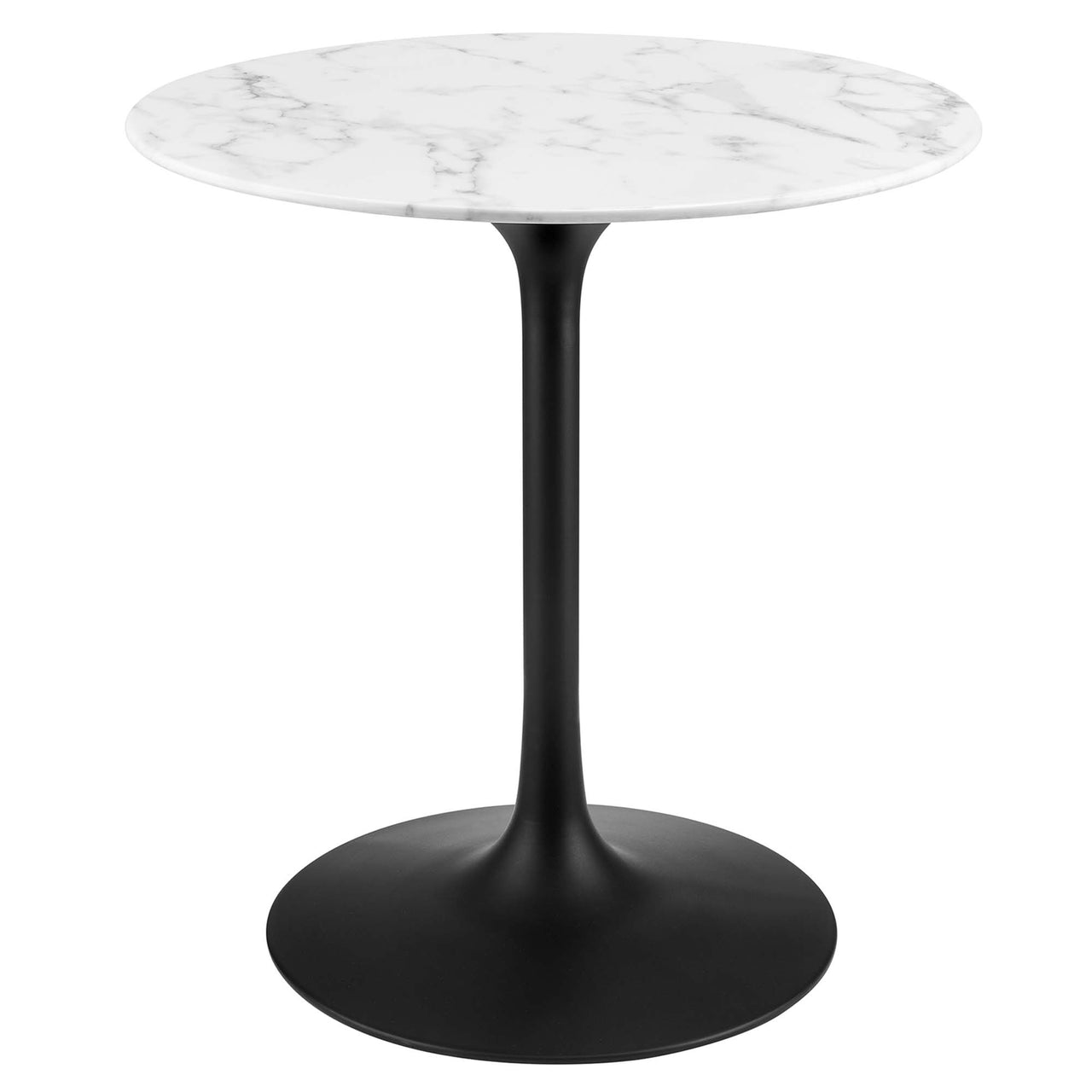 Ensemble Round Faux Marble Dining Table, Extra Small, Black & White
