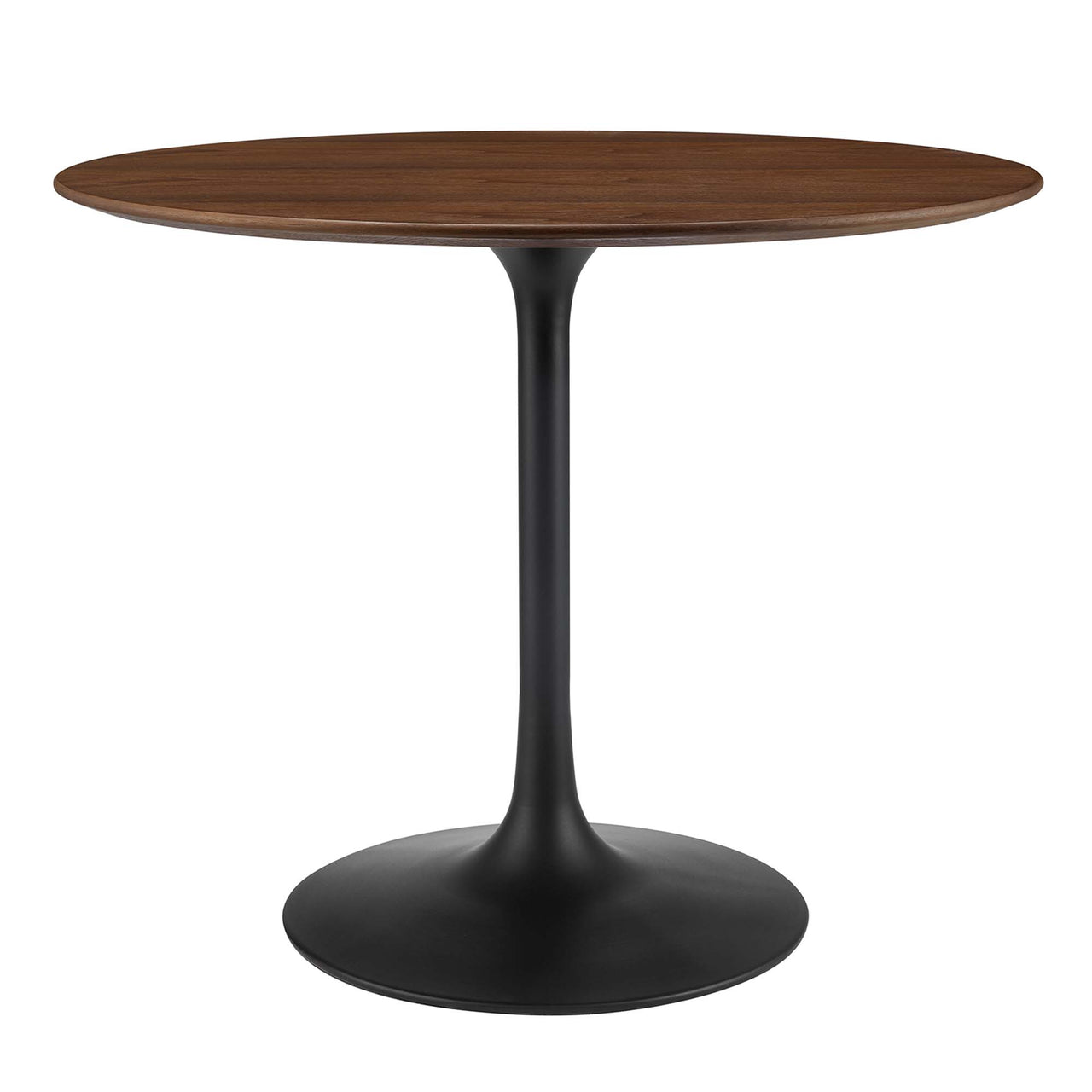 Ensemble Round Dining Table, Small, Black & Walnut