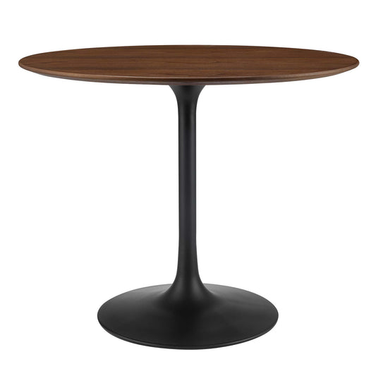 Ensemble Round Dining Table, Small, Black & Walnut