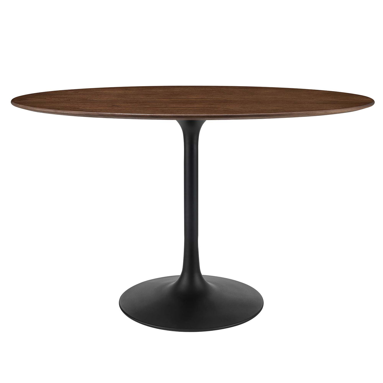 Ensemble Oval Dining Table, Small, Black & Walnut