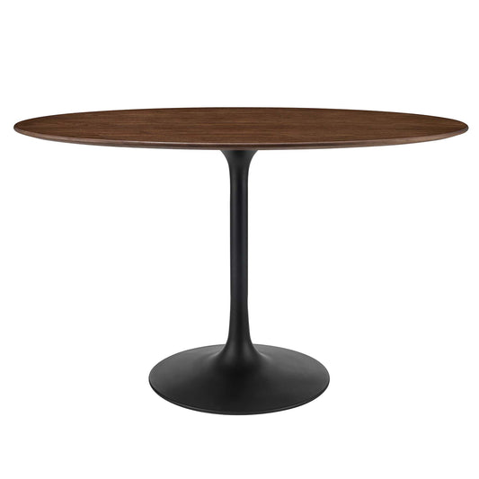 Ensemble Oval Dining Table, Small, Black & Walnut