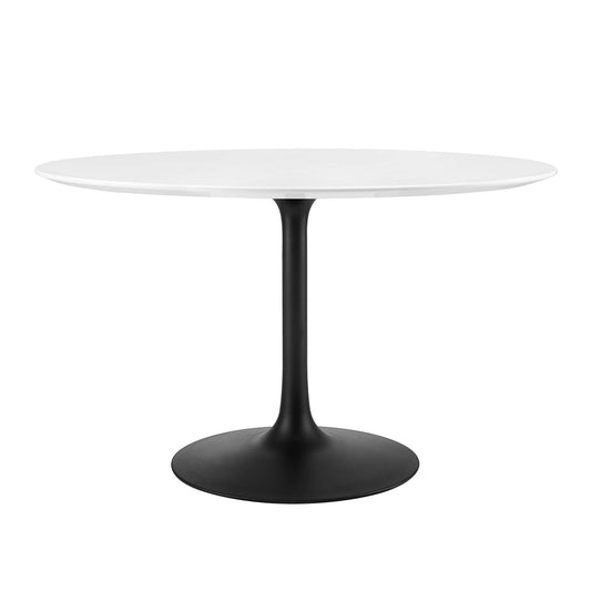 Ensemble Round Dining Table, Large, Black & White