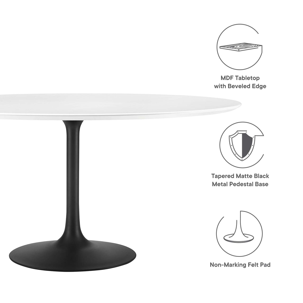 Ensemble Round Dining Table, XXL, Black & White