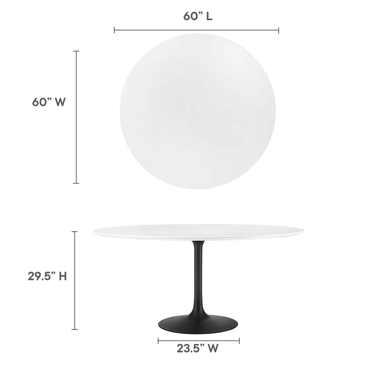 Ensemble Round Dining Table, XXL, Black & White