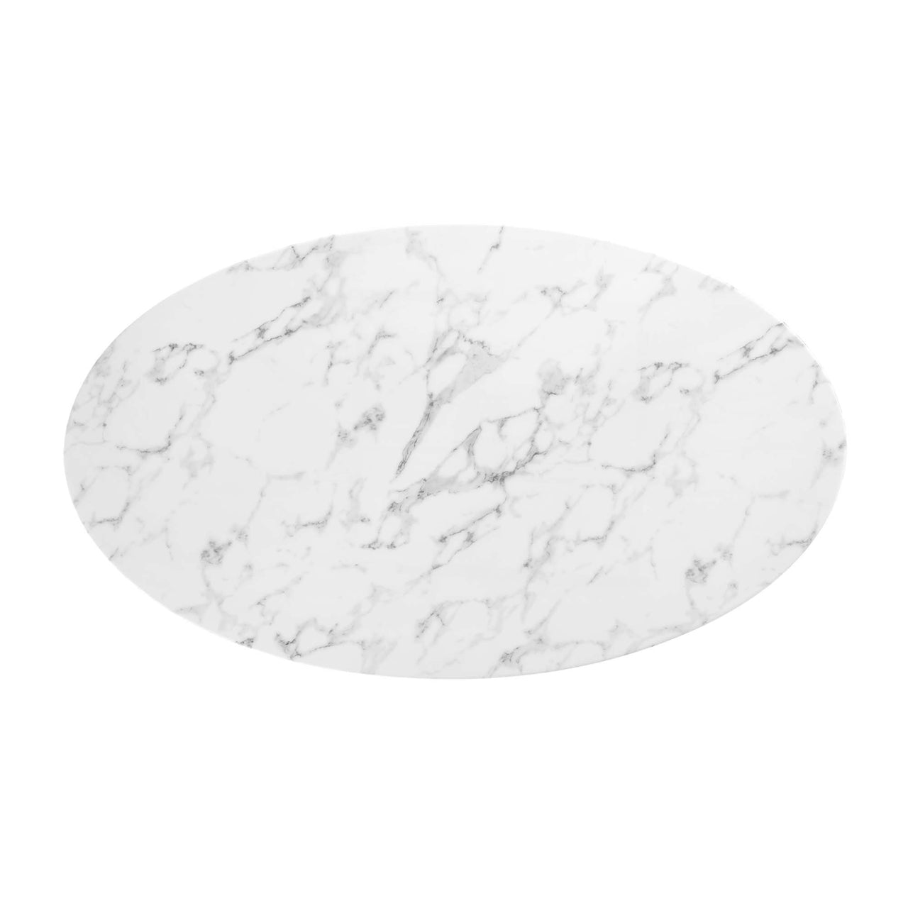 Ensemble Oval Faux Marble Dining Table, Medium, Black & White