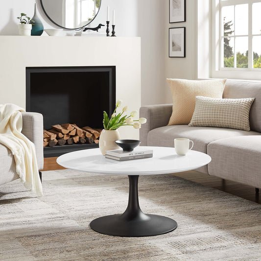 Ensemble Round Coffee Table, Medium, Black & White