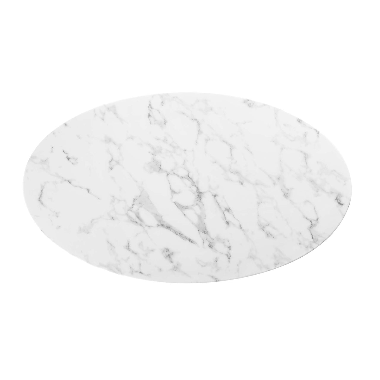 Ensemble Oval Faux Marble Coffee Table, Medium, Black & White
