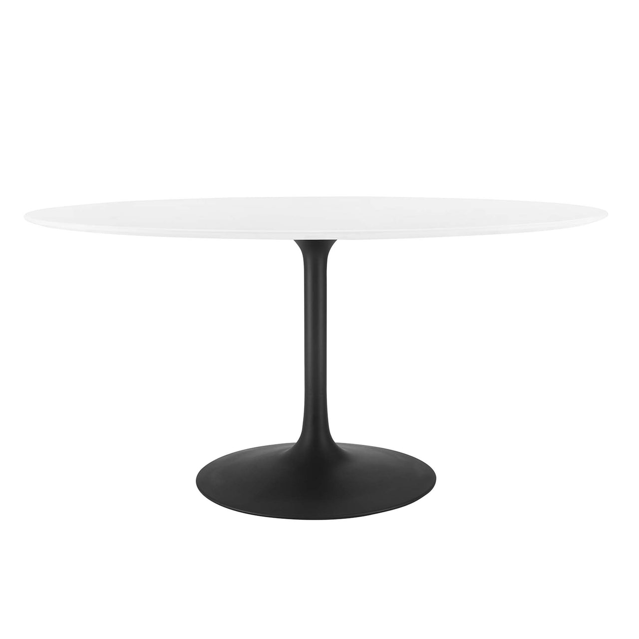 Ensemble Oval Dining Table, Large, Black & White