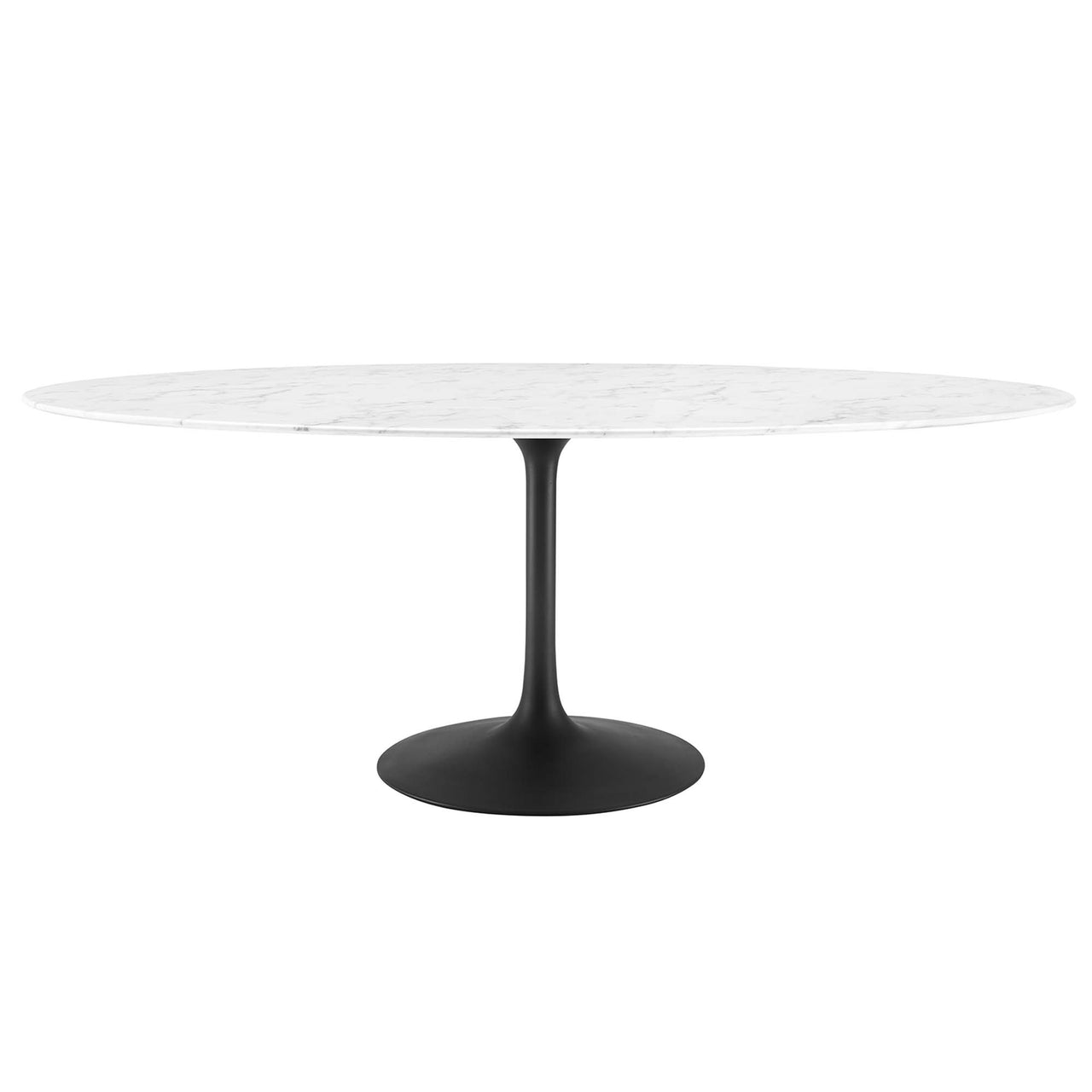 Ensemble Oval Faux Marble Dining Table, Extra Large, Black & White
