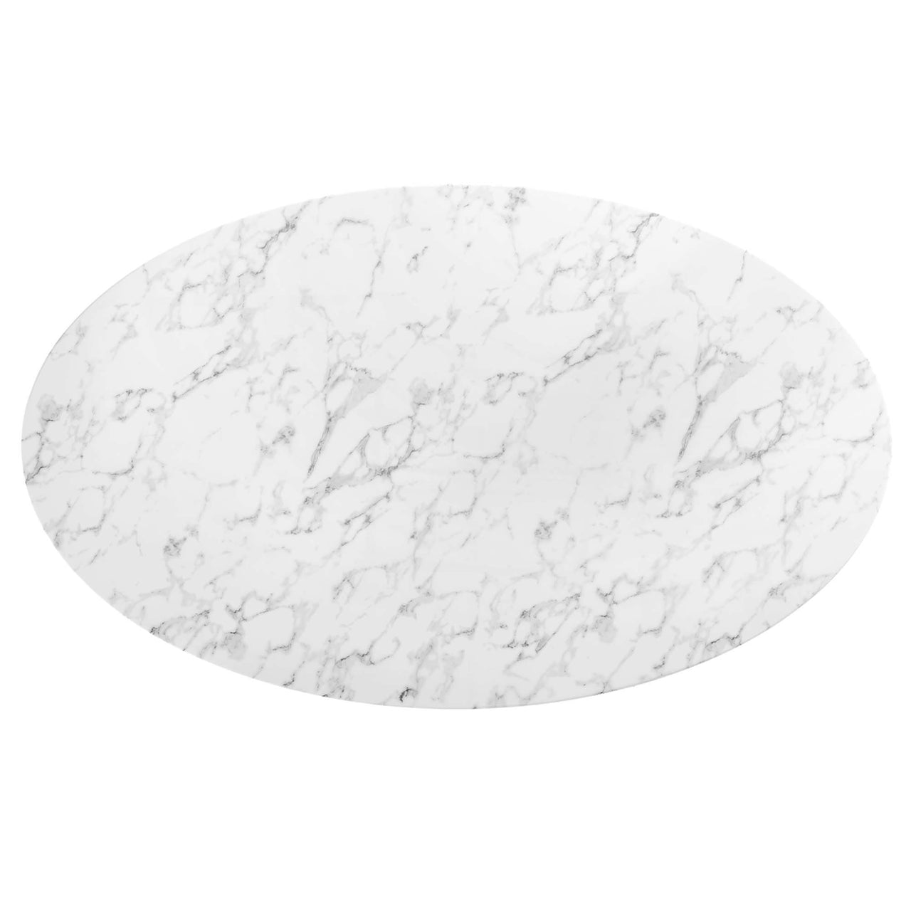 Ensemble Oval Faux Marble Dining Table, Extra Large, Black & White