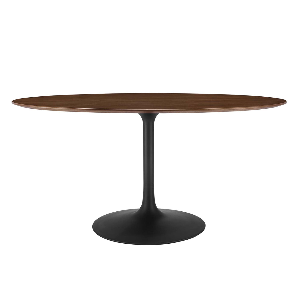 Ensemble Oval Dining Table, Large, Black & Walnut