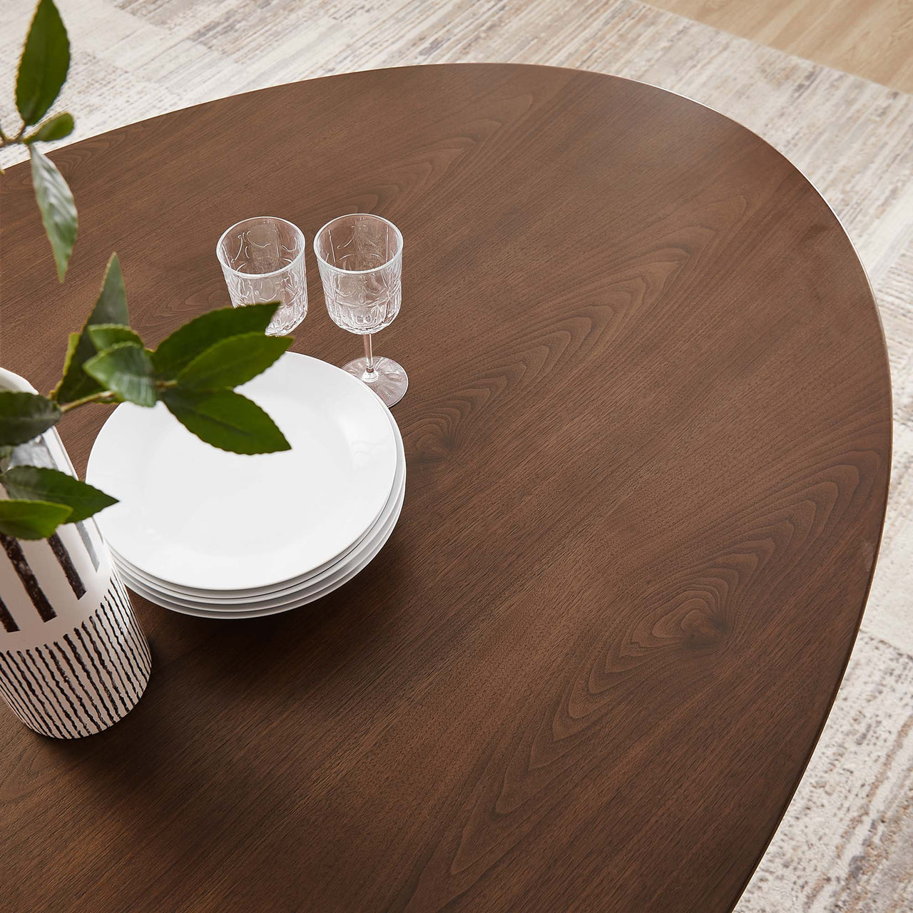 Ensemble Oval Dining Table, Extra Large, Black & Walnut