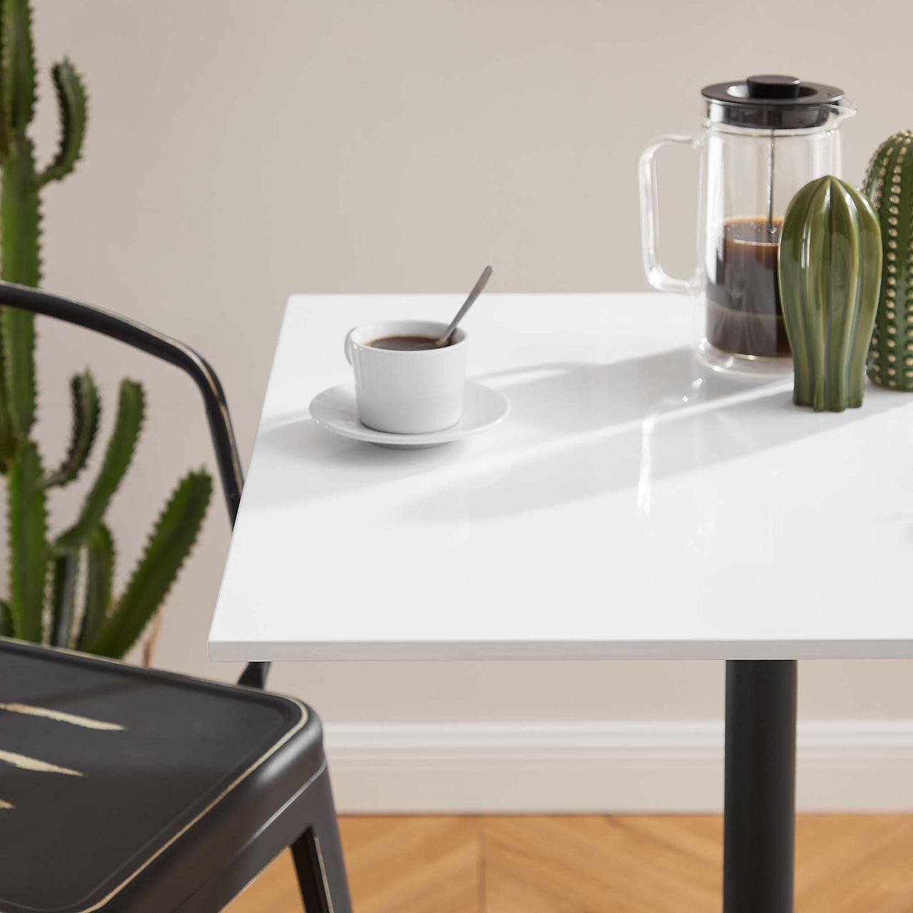 Ensemble Square Bar Table, Black & White