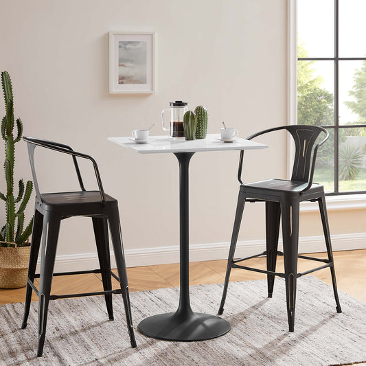 Ensemble Square Bar Table, Black & White