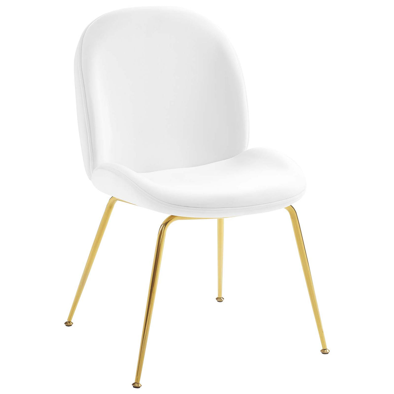 Gossip Upholstered Velvet Dining Chair, White