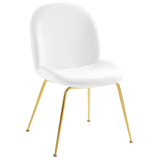 Gossip Upholstered Velvet Dining Chair, White